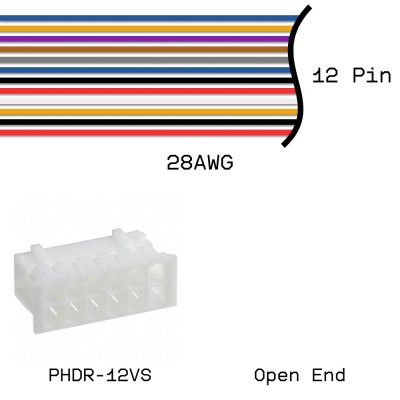 Кабельная сборка PHDR-12VS / Open End 28AWG 0,25м