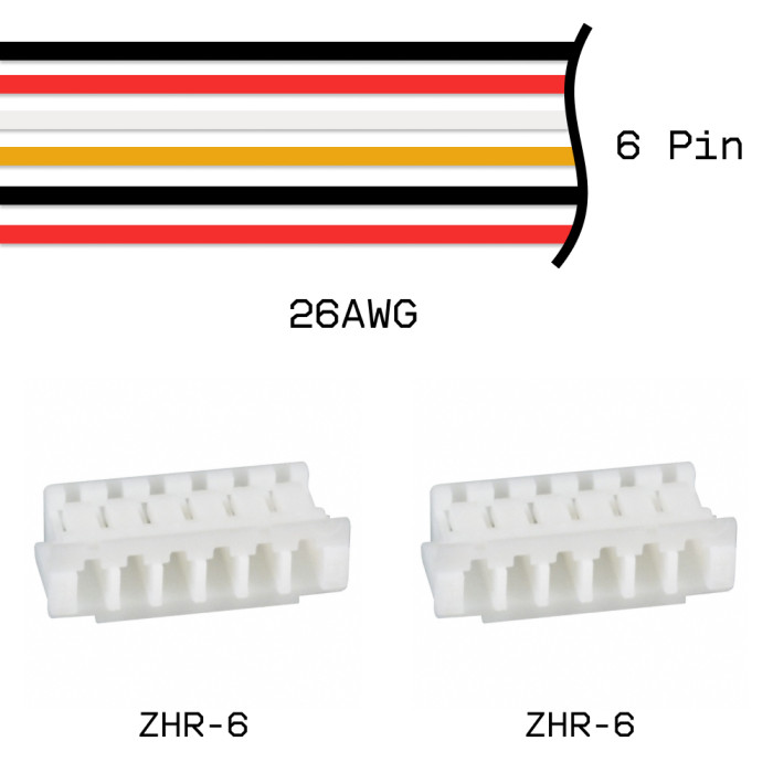 Кабельная сборка ZHR-6 / ZHR-6 26AWG 0,25м