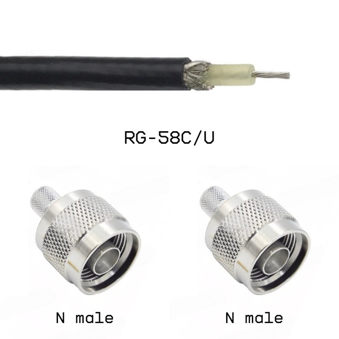 Кабельная сборка N male - N male на кабеле RG58C/U 2м