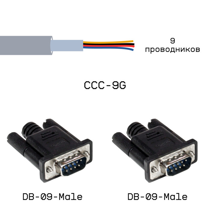 Кабельная сборка DB-09-Male / DB-09-Male на кабеле CCC-9G, 1м