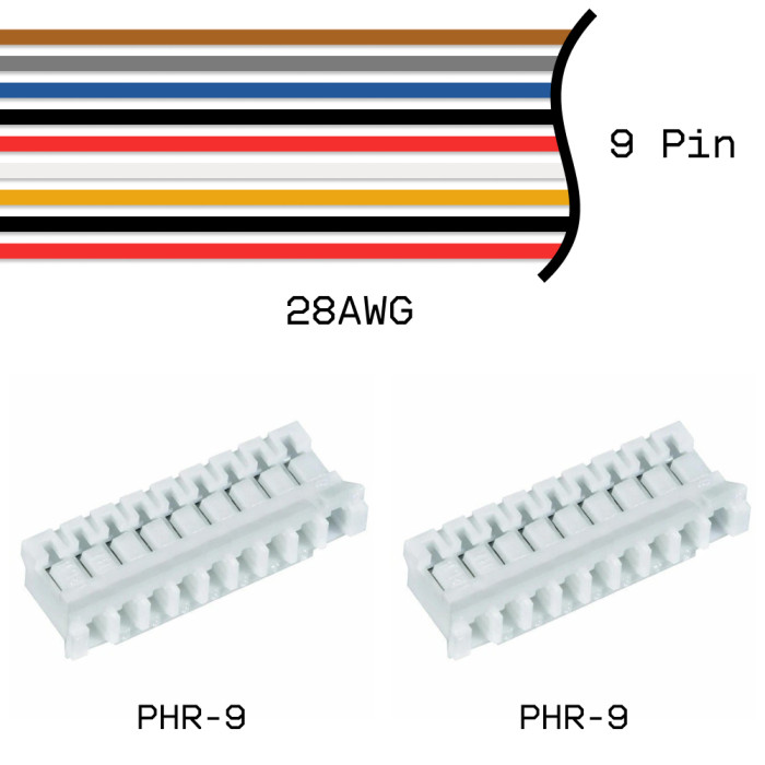 Кабельная сборка PHR-9 / PHR-9 28AWG 0,25м