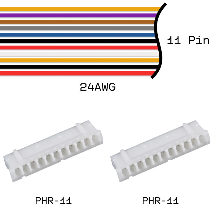 Кабельная сборка PHR-11 / PHR-11 24AWG 0,25м