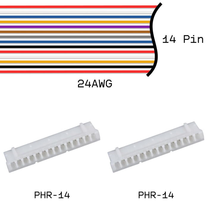 Кабельная сборка PHR-14 / PHR-14 24AWG 0,25м