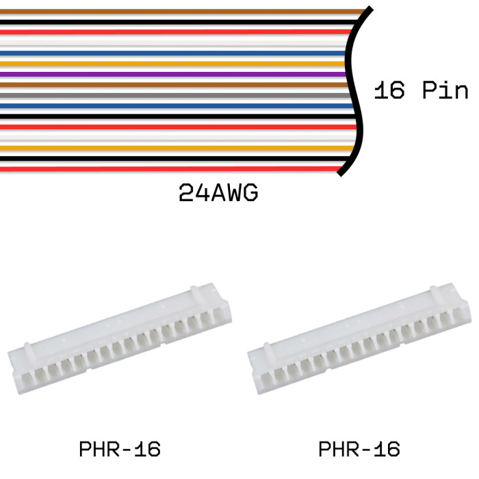 Кабельная сборка PHR-16 / PHR-16 24AWG 0,25м