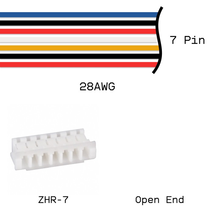 Кабельная сборка ZHR-7 / Open End 28AWG 0,25м