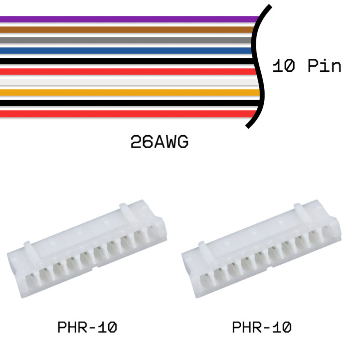 Кабельная сборка PHR-10 / PHR-10 26AWG 0,25м
