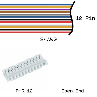 Кабельная сборка PHR-12 / Open End 24AWG 0,25м