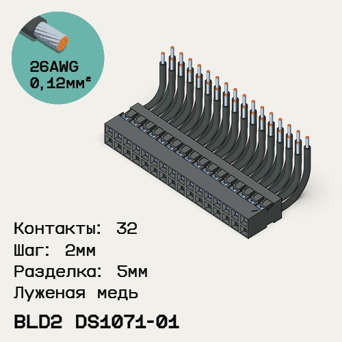 Односторонняя кабельная сборка на основе BLD2 DS1071-01