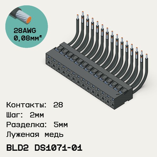 Односторонняя кабельная сборка на основе BLD2 DS1071-01