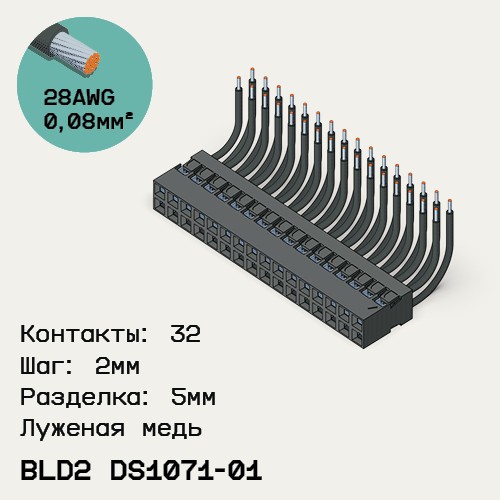 Односторонняя кабельная сборка на основе BLD2 DS1071-01