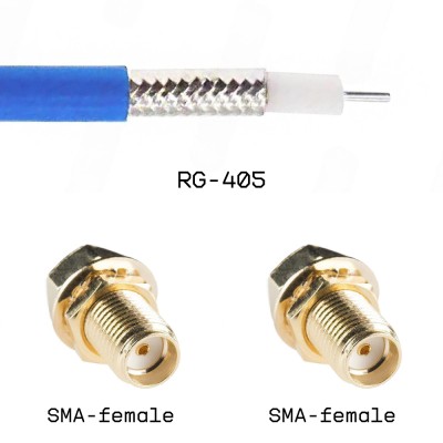 Кабельная сборка SMA female - SMA female на кабеле RG405 1м