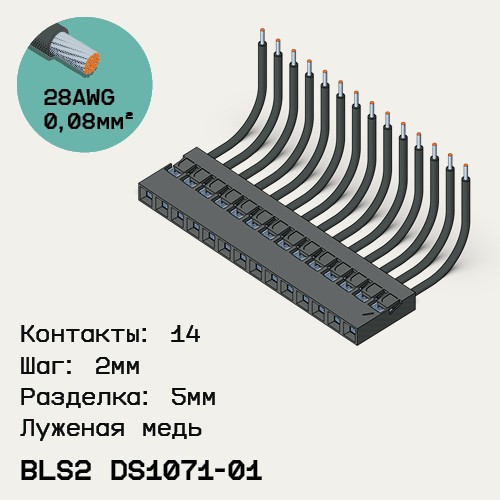 Односторонняя кабельная сборка на основе BLS2 DS1071-01